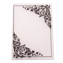 Flower Transparent Plastic Embossing Template Folders, For DIY Scrapbooking/Photo Album Decorative/Embossed Paper, Stamp Sheets, Black, Flower Pattern, 14.8x10.5cm
