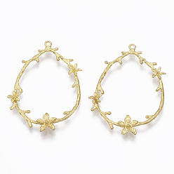 Без Покрытия Латунные подвески, без никеля , гирлянда, сырой (без покрытия), 33x24.5x1 мм, отверстие : 1 мм