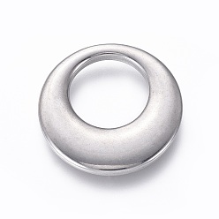 Stainless Steel Color Non-Tarnish 201 Stainless Steel Pendants, Ring, Stainless Steel Color, 26x3mm, Hole: 14mm