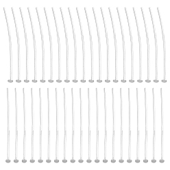 Silbern Silberfarbig 40 Stück 925 Sterling Silber Flachkopfstifte, Silbern Silberfarbig, 24~25x0.5 mm