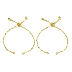 Настоящее золото 18K Изготовление латунных браслетов с овальными звеньями, реальный 18 k позолоченный, 8-1/8 дюйм (20.6 см), отверстие : 1.6 мм