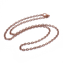 Red Copper Iron Cable Chains Necklace Making, with Lobster Clasps, Unwelded, Red Copper, 17.7 inch(45cm)