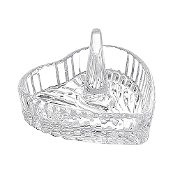 Claro Soporte para anillos de cristal con forma de corazón, bandejas de anillos de cono de punta central, Claro, 8x7.9x5.5 cm