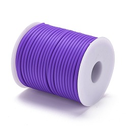 Mauve Hollow Pipe PVC Tubular Synthetic Rubber Cord, Wrapped Around White Plastic Spool, Mauve, 3mm, Hole: 1.5mm, about 27.34 yards(25m)/roll
