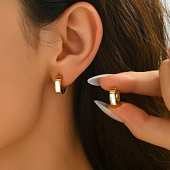 Кристалл Прямоугольные серьги-кольца из нержавеющей стали, золотые, со стразами, кристалл, 4 мм