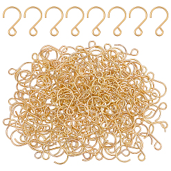 Golden 500Pcs Stainless Steel S-Hook Hook, Golden, 21x13x1mm, Hole: 3.5mm