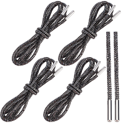 Серый Хлопок со стразами, bling bling блестящие круглые шнурки для кроссовок, серые, 1200x4 мм