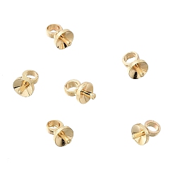 Light Gold Латунный кубок жемчужный колышек, за половину пробурено бисера, долговечный, стойки покрытие, золотой свет, 5x3x3 мм, отверстие : 1.4 мм, штифты : 0.9 мм