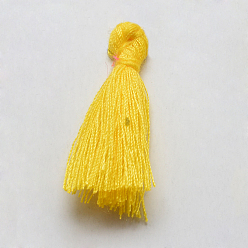 Желтый Украшения из кисточек из поликоттона ручной работы, кулон украшения, желтые, 29~35 мм