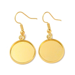 Золотой Железные крючки для сережек с покрытием стойки, с пустыми круглыми подносами, плоско-круглые, золотые, 38 мм, штифты : 0.7 мм