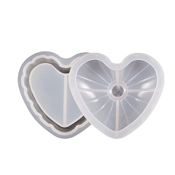 Белый Силиконовые формы для хранения пищевых продуктов своими руками, формы для литья смолы, сердце, белые, 89~97x80~88x43~61 мм