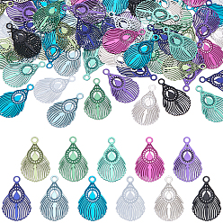 (52) Непрозрачная лаванда 88 шт. 11 цвета, нанесенные методом распыления 430 подвески из нержавеющей стали, слеза, разноцветные, 17x10x0.3 мм, отверстие : 1.5 мм, 8 шт / цвет