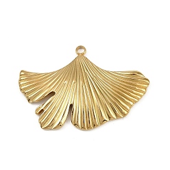 Лист 304 подвески из нержавеющей стали, золотые, гинкго лист, 24x35x3.5 мм, отверстие : 2 мм