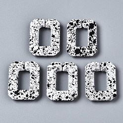 Белый Окрашенные распылением пластиковые соединительные кольца ccb, разъемы для быстрой связи, для изготовления ювелирных цепочек, прямоугольные, белые, 28x21x6 мм, внутренний диаметр: 8.5x15 мм