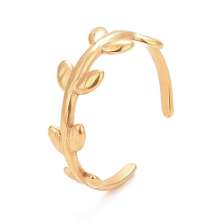 Золотой Ионное покрытие (ip) 304 открытое манжетное кольцо из нержавеющей стали для женщин, золотые, размер США 9 (18.9 мм)