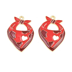 Красный Подвески из сплава и эмали в стиле ковбоев на западе, подвески для банданы, золотые, красные, 27.5x20x2 мм, отверстие : 1.6 мм