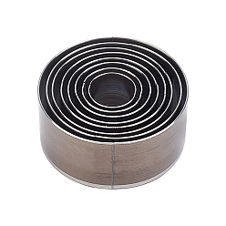 Нержавеющая Сталь Цвет Дырокол из высокоуглеродистой стали, кожа стальная линейка умирает, с пластиковой коробке, круглые, цвет нержавеющей стали, 20~55x0.71x24 мм