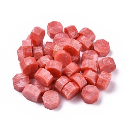 Coral Sealing Wax Particles, for Retro Seal Stamp, Octagon, Coral, 9mm, about 1500pcs/500g