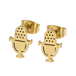 Musical Instruments 304 из нержавеющей стали серьги, золотые, музыкальные инструменты, 11x8 мм