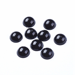 Черный Пластиковые глаза куклы, ремесленные глаза, для поделок, вязаные игрушки и чучела животных, полукруглый, чёрные, 6x2.5 мм