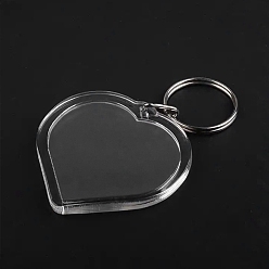 Сердце Акриловые заготовки брелоков, с застежкой из цинкового сплава, сердце, кулон: 5x5 см