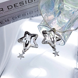 Белый Заколки для волос со звездочкой из сплава, аксессуары для волос для женщин и девочек, белые, 60 мм