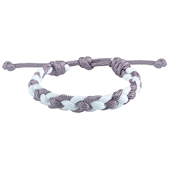 Розово-Коричневый Регулируемые браслеты из плетеного полиэфирного шнура для мужчин и женщин, розово-коричневый, периметр: 7-1/8~10-1/4 дюйм (18~26 см)