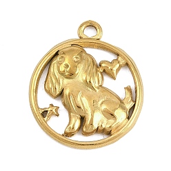 Собака 304 подвески из нержавеющей стали, золотые, собачий шарм, 21.5x18.5x2.5 мм, отверстие : 1.8 мм
