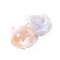 Вишневый агат Натуральный агат с вишневым цветком, целебные украшения для кошек, Рейки энергетический камень украшения для рабочего стола, 50~55 мм