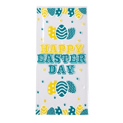 Egg OPP пластиковые пакеты для хранения, Пасхальная тема, для конфет, печенье, подарочная упаковка, прямоугольные, пасха тема шаблон, 27~27.5x13x0.01 см, 50шт / сумка
