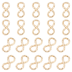 Light Gold 20шт. латунные звенья/соединители, бесконечность, золотой свет, 15x7x3 мм, отверстие : 4x5 мм