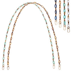 Mixed Color DIY Bag Chains Making Kits, Including Handmade Acrylic Figaro Chains and Zinc Alloy Swivel Clasps, Mixed Color, Link: 20.5x11x3mm, 14x8x2mm, 39.37 inch(1m)/strand, 6strands/set