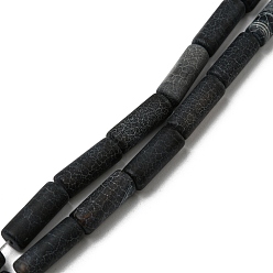 Выветрившийся Агат Естественные выветрившиеся агатовые бусины, окрашенная и подогревом, колонка, 16x6~6.5 мм, отверстие : 0.8 мм, около 23 шт / нитка, 14.57 дюйм (37 см)