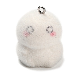 Mummy Подвески из непрозрачной смолы на Хэллоуин, с платиновыми тоновыми железными петлями, мумия, 27x22x22 мм, отверстие : 2 мм