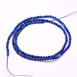 Lapis Lazuli Natural Lapis Lazuli Beads Strands, Grade AA, Faceted, Round, 3mm, Hole: 0.5mm, about 132pcs/strand, 15.7 inch(40cm)