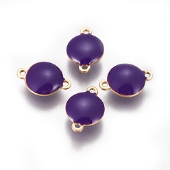 Индиго Ионное покрытие (ip) 304 эмалированные соединители из нержавеющей стали, эмалированные блестки, плоско-круглые, золотые, индиговые, 14.5x10x4.5 мм, отверстие : 1.4 мм