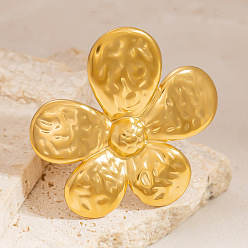 Золотой Цветок 304 регулируемые манжеты из нержавеющей стали для женщин, золотые, 34x35 мм, внутренний диаметр: 18 мм