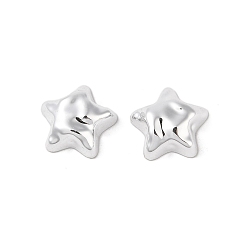Platinum CCB Plastic Cabochons, Star, Platinum, 13x13x5mm