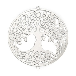 Нержавеющая Сталь Цвет Древо жизни 201 нержавеющая сталь 3 вращающийся подвесной ветряной вертушка, для украшения сада внутри и снаружи помещения, не тускнеет, цвет нержавеющей стали, 103x94x0.3 мм, отверстие : 2.5 мм