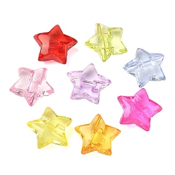 (52) Непрозрачная лаванда Прозрачные акриловые бусины, звезда, разноцветные, 24.5x26x10.8 мм, отверстие : 2.8 мм, Около 188 шт / 500 г