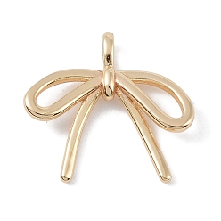 Золотой Латунные подвески, бантом, золотые, 20.5x22x3.5 мм, отверстие : 4 мм