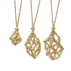 Золотой 3 шт. 3 размеры 304 изготовление ожерелья из нержавеющей стали в сингапурском стиле с цепочкой макраме, золотые, 17.64~29.76 дюйм (44.8~75.6 см), 1 шт / размер