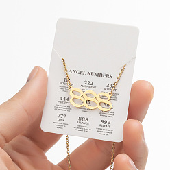 Number 201 Женские подвески в виде ангельских чисел из нержавеющей стали, золотые, число 888, 17.72 дюйм (45 см)
