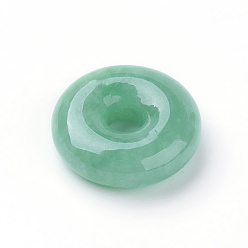 Бирманский Нефрит Природного нефрита подвески, окрашенные, пончик / пи-диск, ширина пончика: 6.8 мм, 18x6 мм, отверстие : 4.5 мм