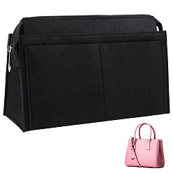 Black Rectangle Felt Purse Organizer Insert, Mini Envelope Handbag Shaper Premium Felt, Bag Accessories, Black, 277x100x170mm