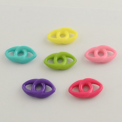 Mixed Color Opaque Acrylic Eye Beads, Mixed Color, 19x31x7mm, Hole: 6mm, about 330pcs/500g