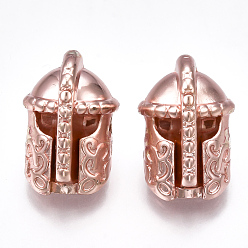 Rose Gold Plated Electroplate Non-magnetic Synthetic Hematite Beads, Gladiator Helmet, Rose Gold Plated, 10x12x15mm, Hole: 1.5mm