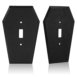 Черный Декоративные накладки на выключатели для домашних животных., форма гроба, чёрные, 160x102x5.5 мм, Внутренние размеры: 42x10.5 mm