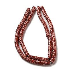 Красный Непальские бусины лэмпворк ручной работы, столбец с полосой, красные, 7x4 мм, отверстие : 2 мм, около 103~134 шт / нитка, 25.59~26.38'' (65~67 см)