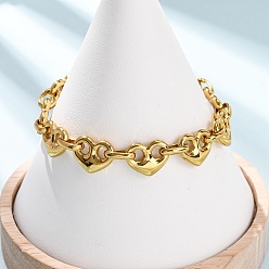 Золотой 304 браслеты-цепочки из нержавеющей стали для женщин, золотые, 6.69 дюйм (17 см)